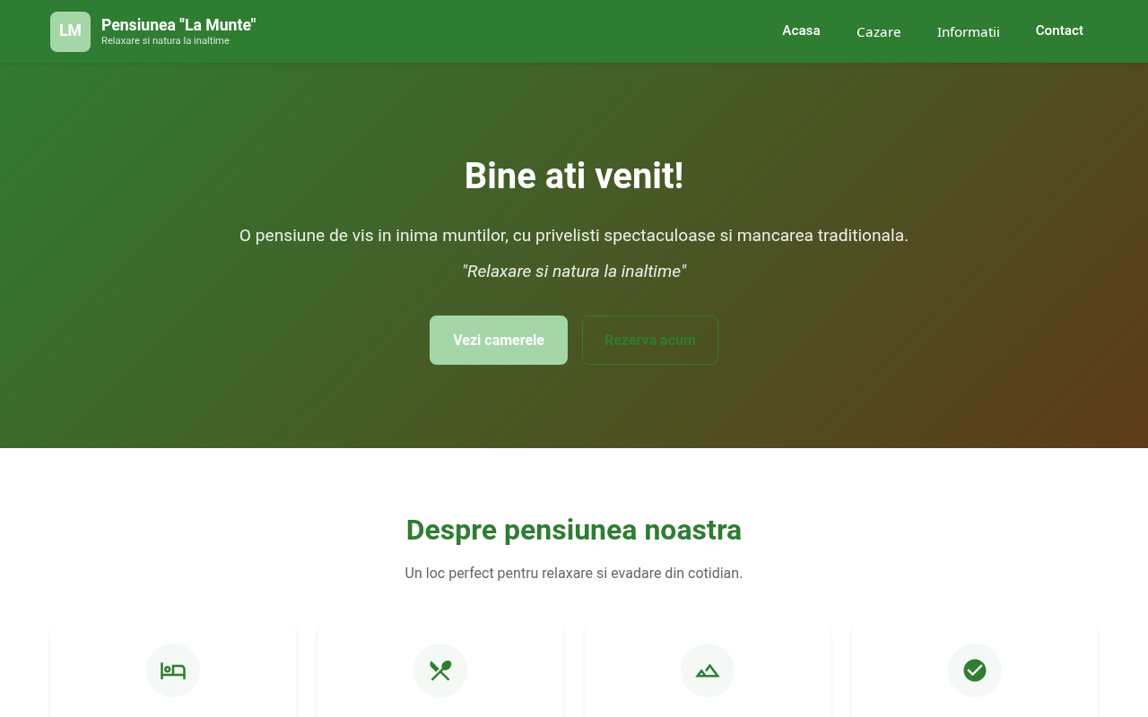 Website pentru pensiuni